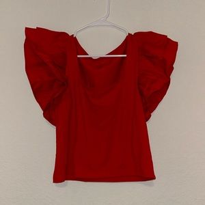 NWT A New Day Red Puff Sleeve Top Medium